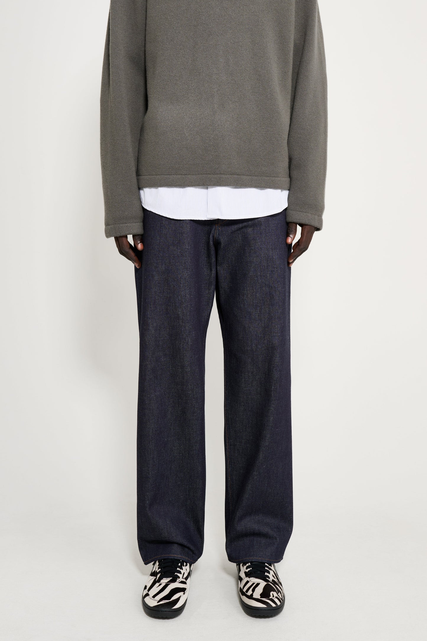 Stone Island Denim Research Loose Leg Jeans Raw Indigo