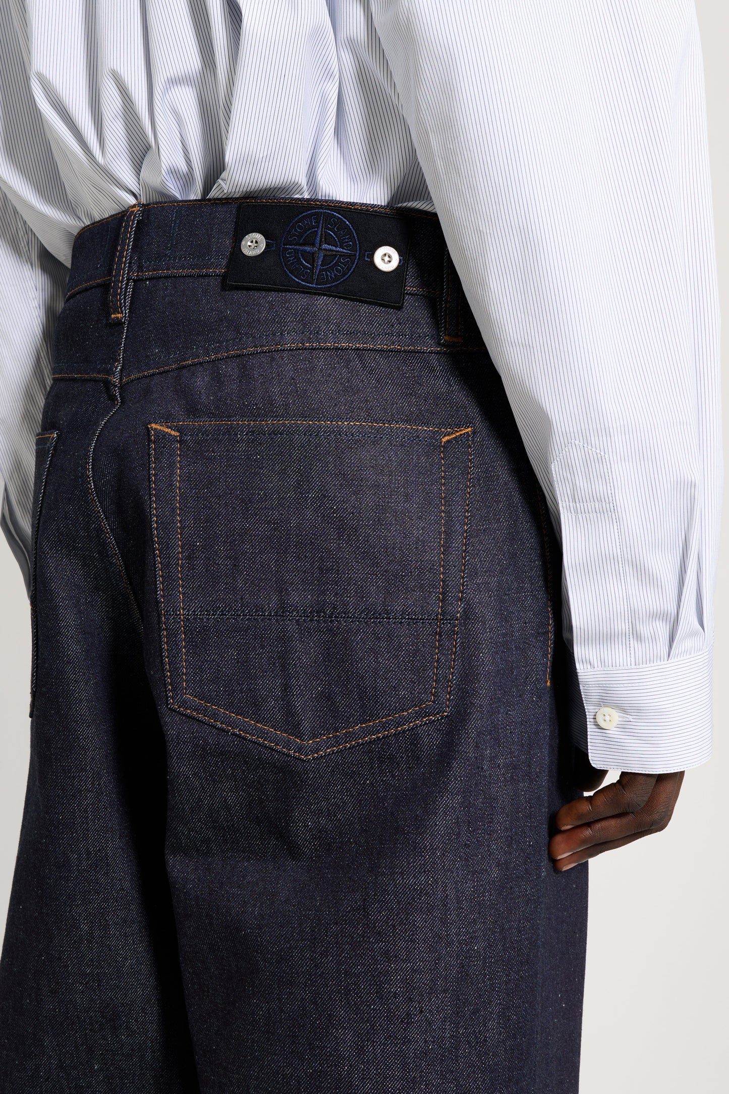 Stone Island Denim Research Loose Leg Jeans Raw Indigo