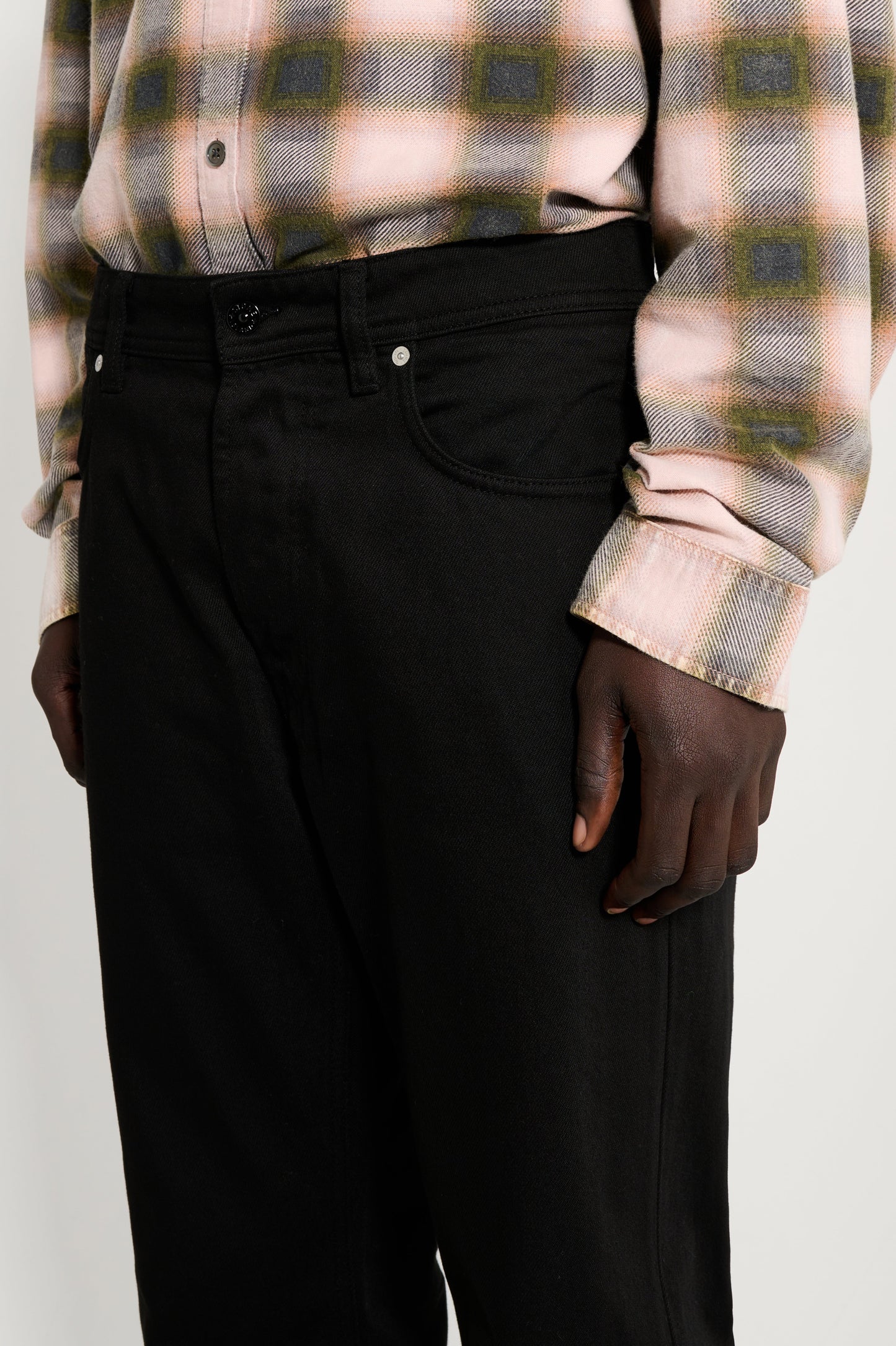 Stone Island Denim Research Straight Leg Jeans Bull Denim-TC Black