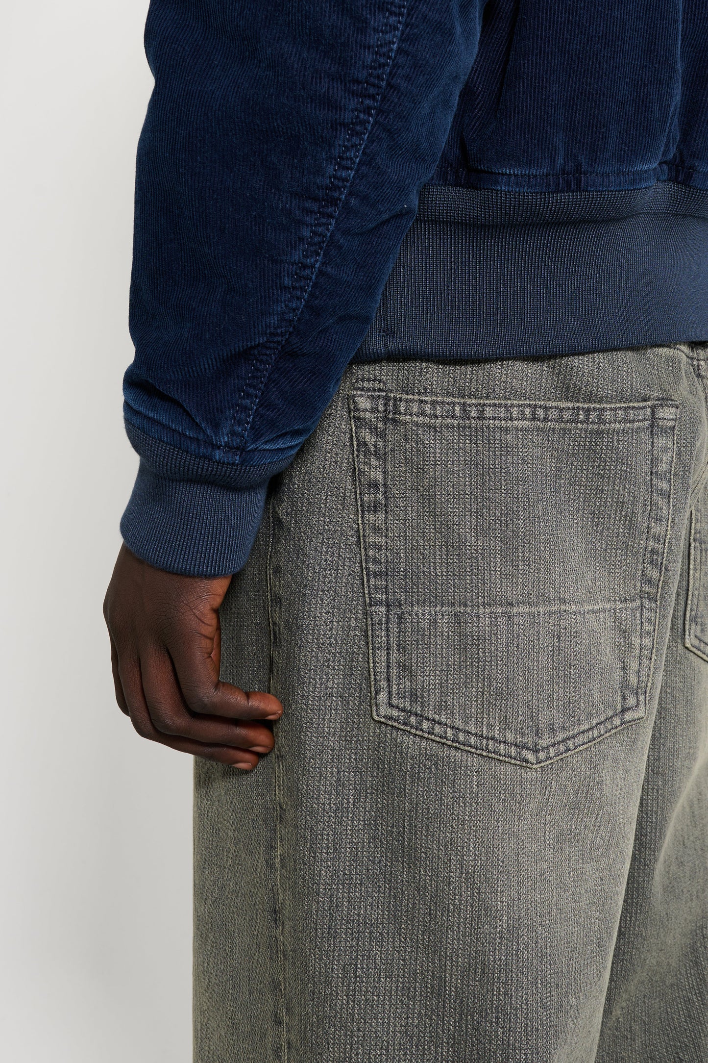 Stone Island Denim Research Corduroy Bomber Jacket Indigo