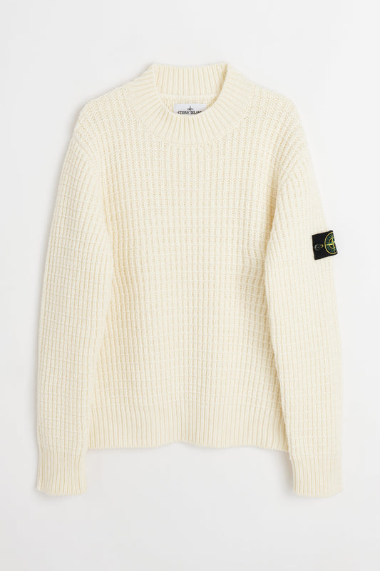 Stone Island Knitted Double Weave Sweater Natural