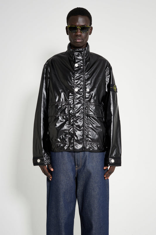 Stone Island Biker Nylon Jacket Black