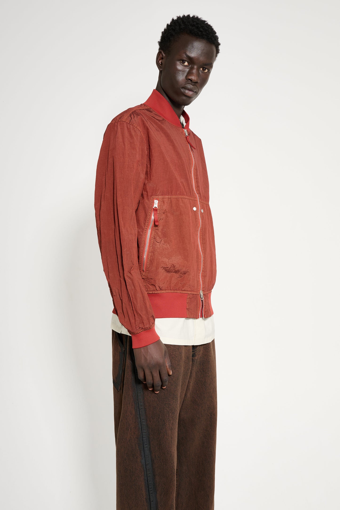 Stone Island Nylon Metal Bomber Jacket Copper