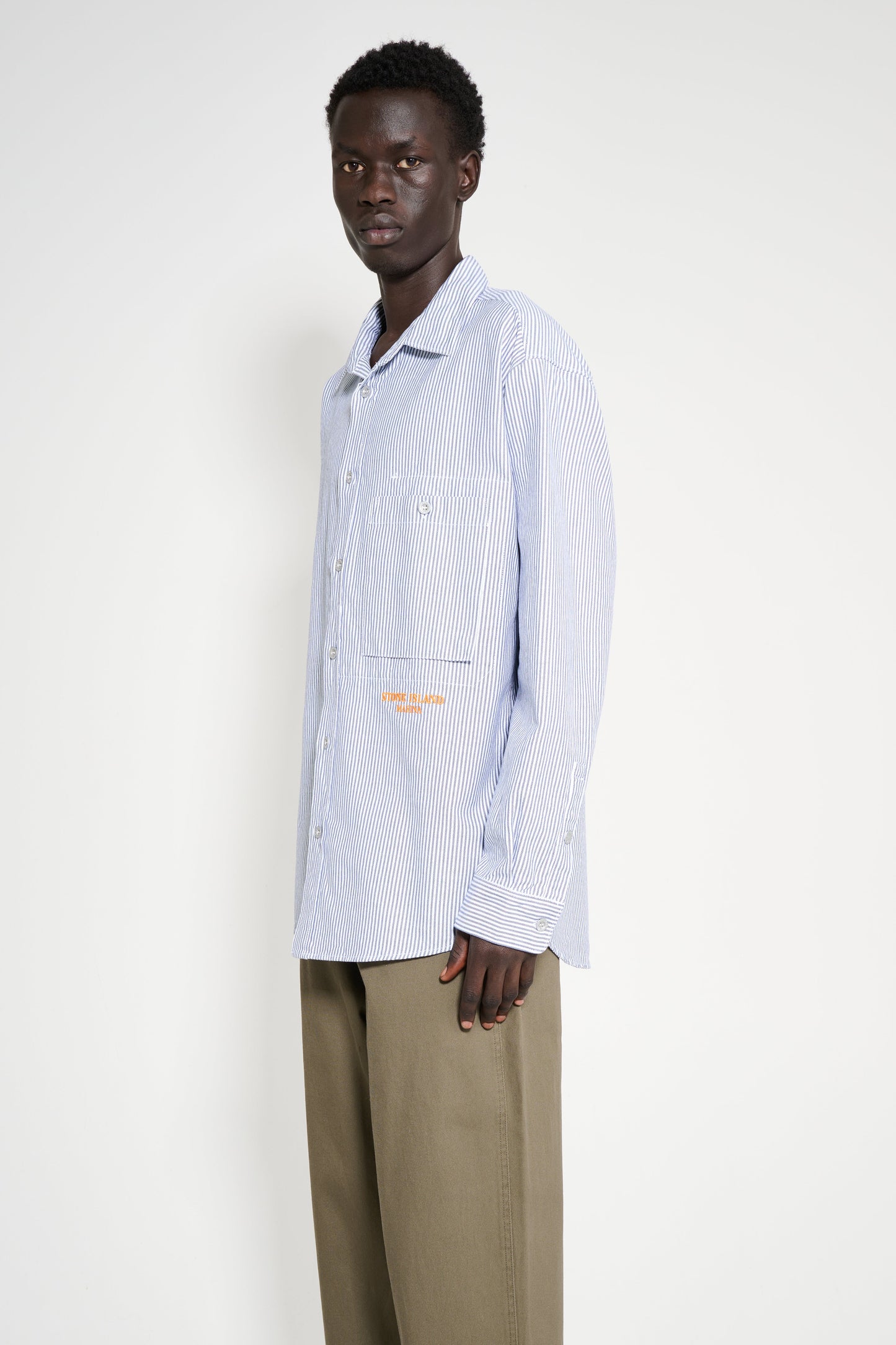 Stone Island Marina Striped Shirt Blue Marine