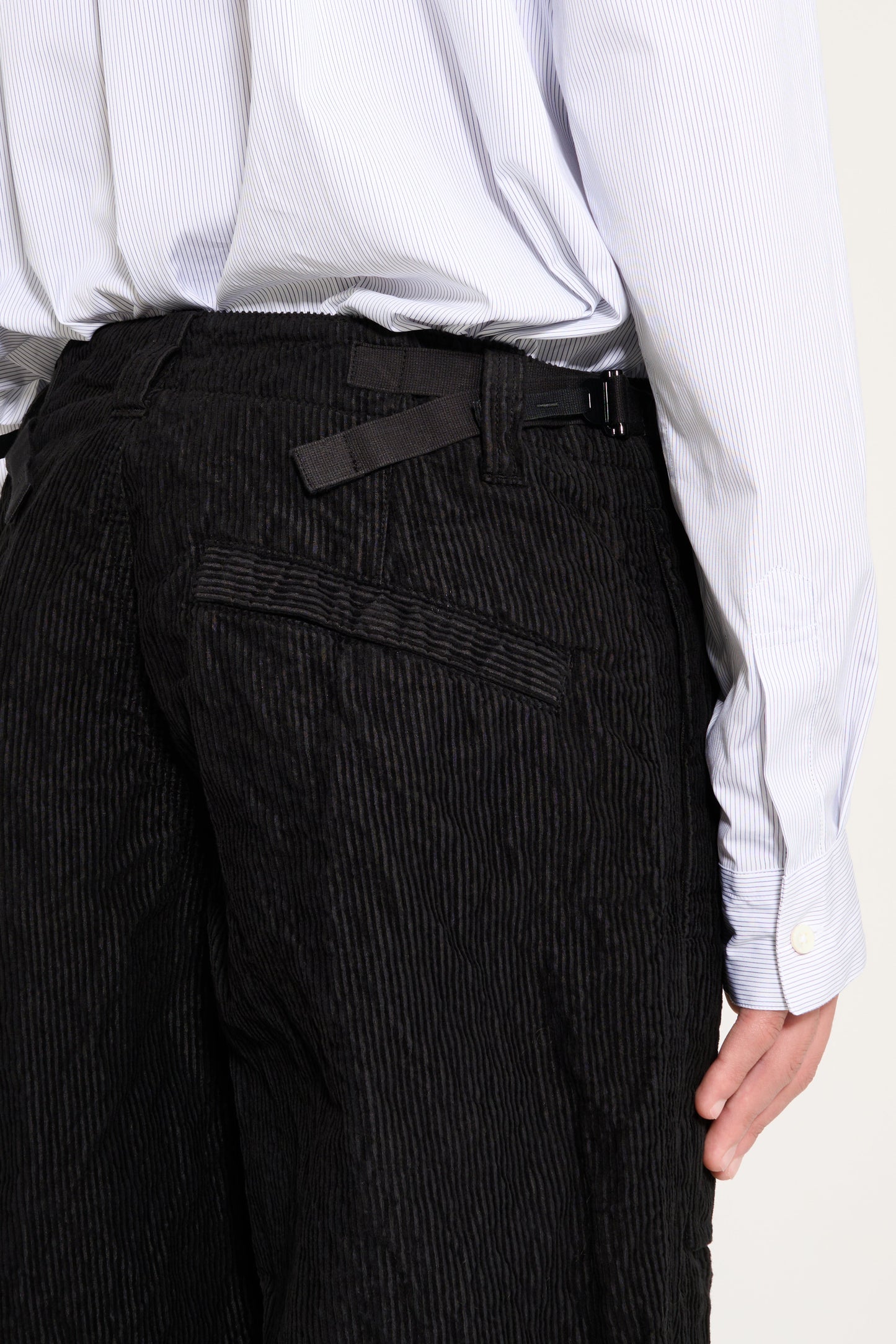 Stone Island Wrinkled Corduroy 500-TC Cargo Trousers Black