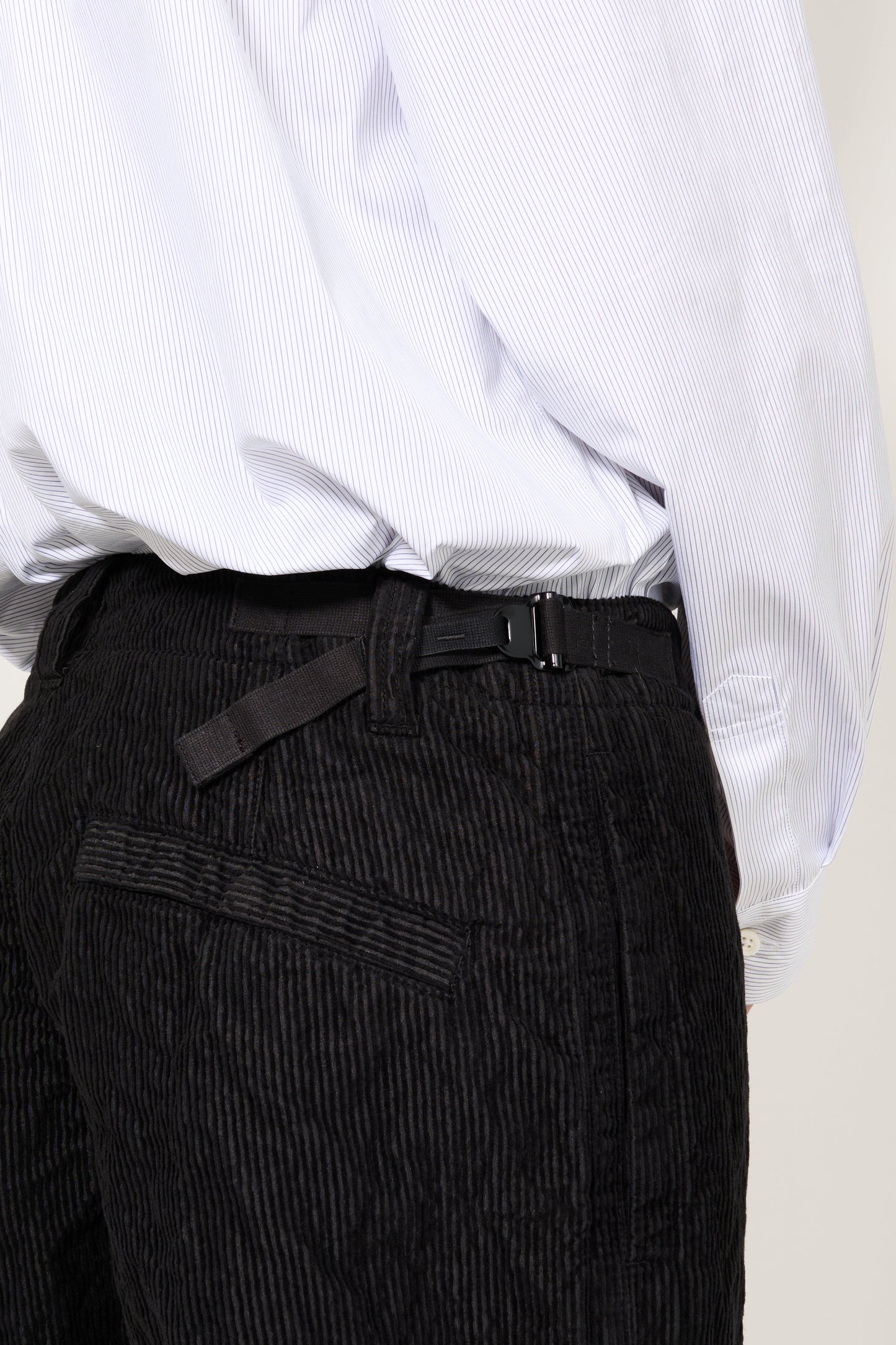 Stone Island Wrinkled Corduroy 500-TC Cargo Trousers Black