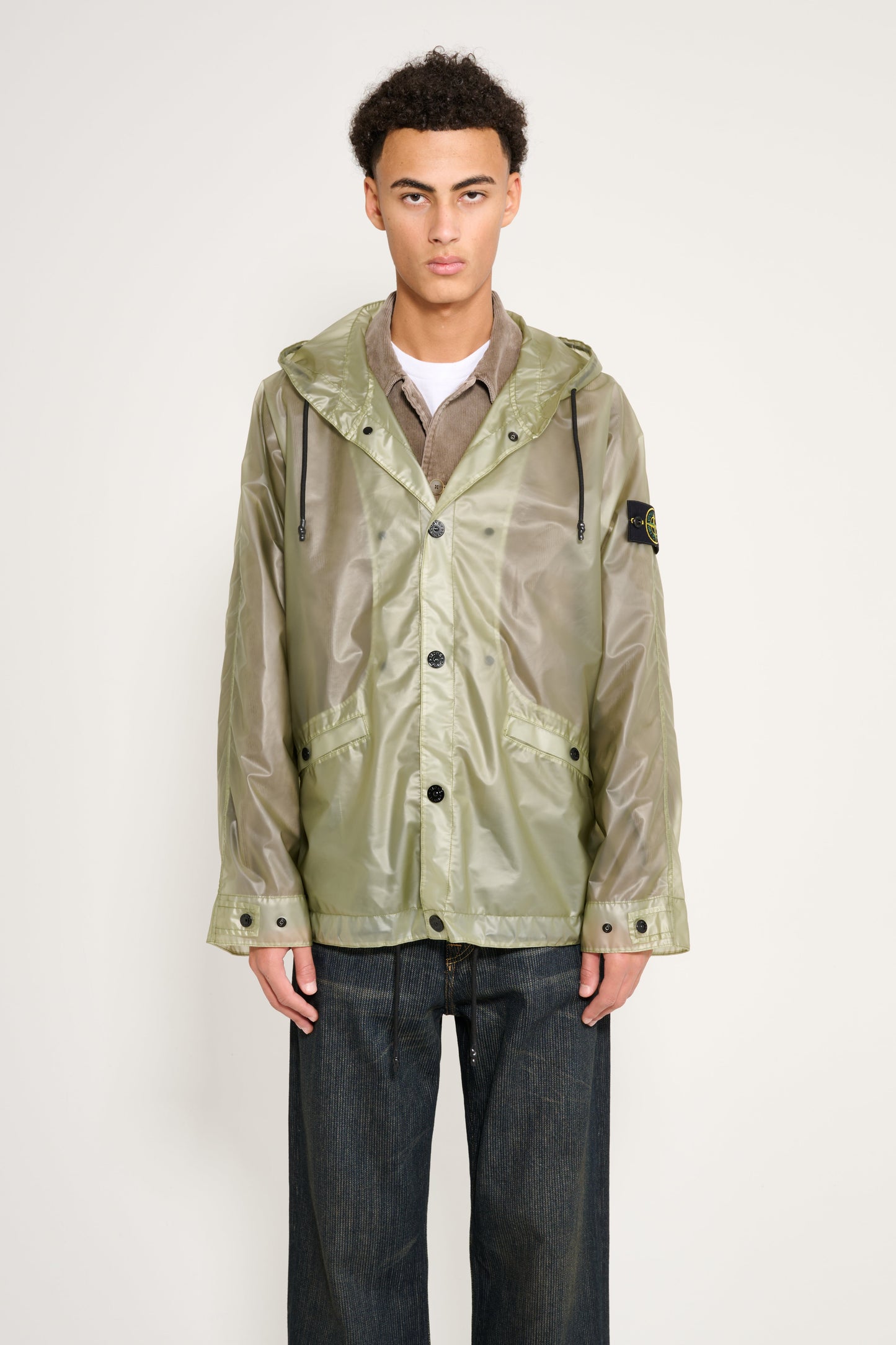 Stone Island Translucent Cover + Cotton Moleskin Parka Fern