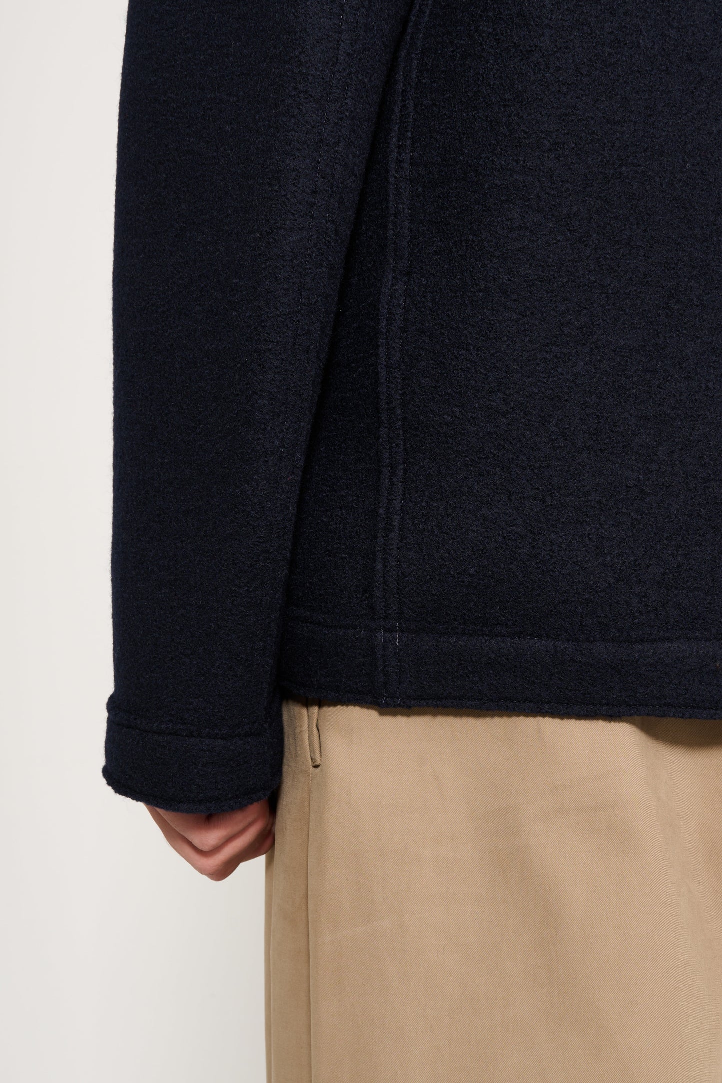 Stone Island Double Breasted Pea Coat Navy Blue