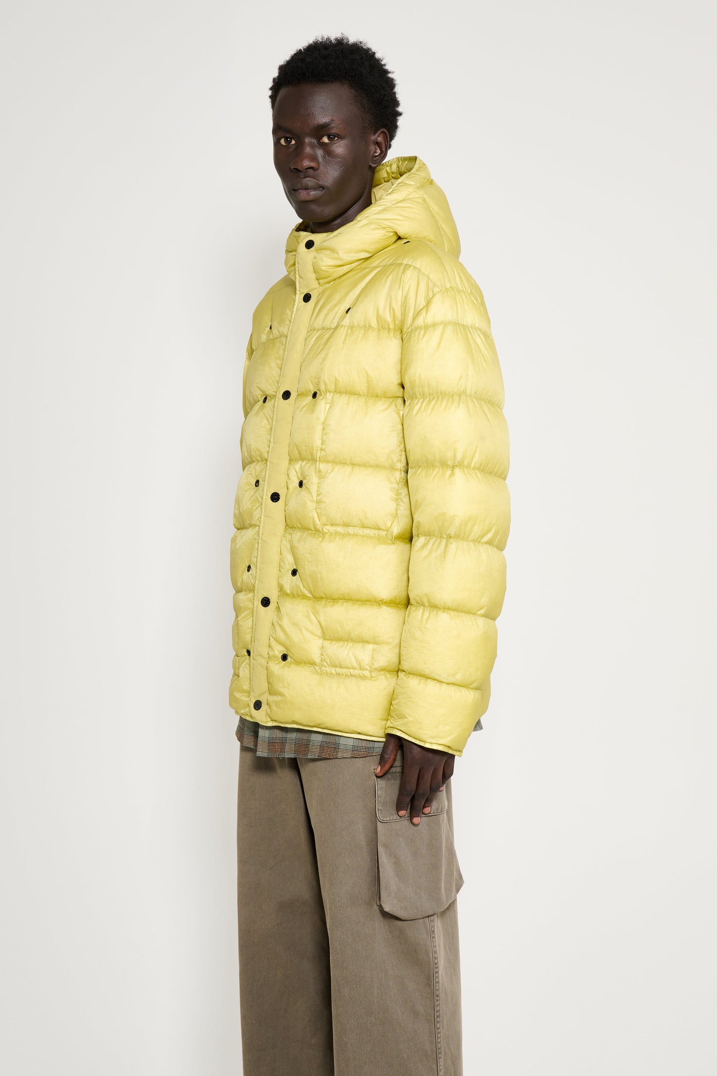 Stone Island Wrinkled Corduroy 500-TC Parka Military Green