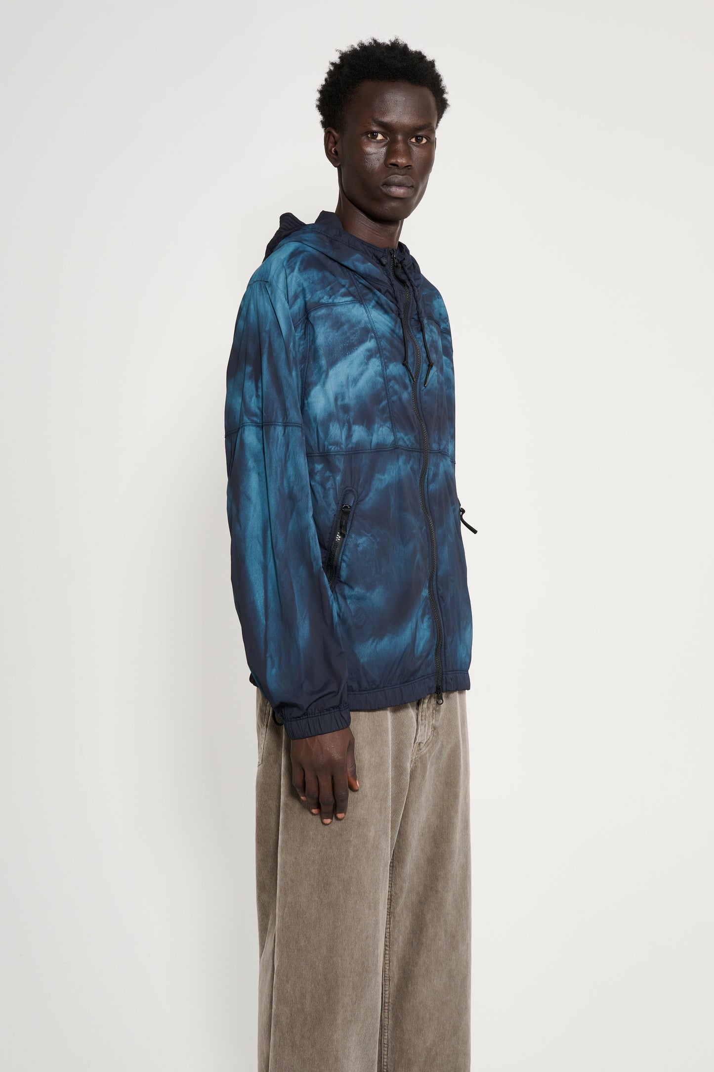 Stone Island Bleached Hooded Jacket Blue / Black