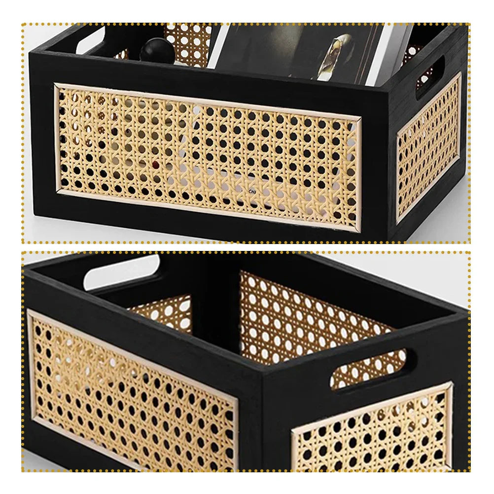 Wooden Storage Basket Large Organizer Box