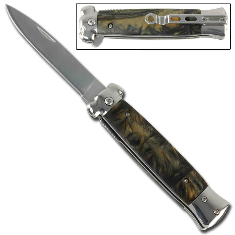 Striker Spring Assist Knife Rain Forest Amber