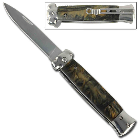Striker Spring Assist Knife Rain Forest Amber
