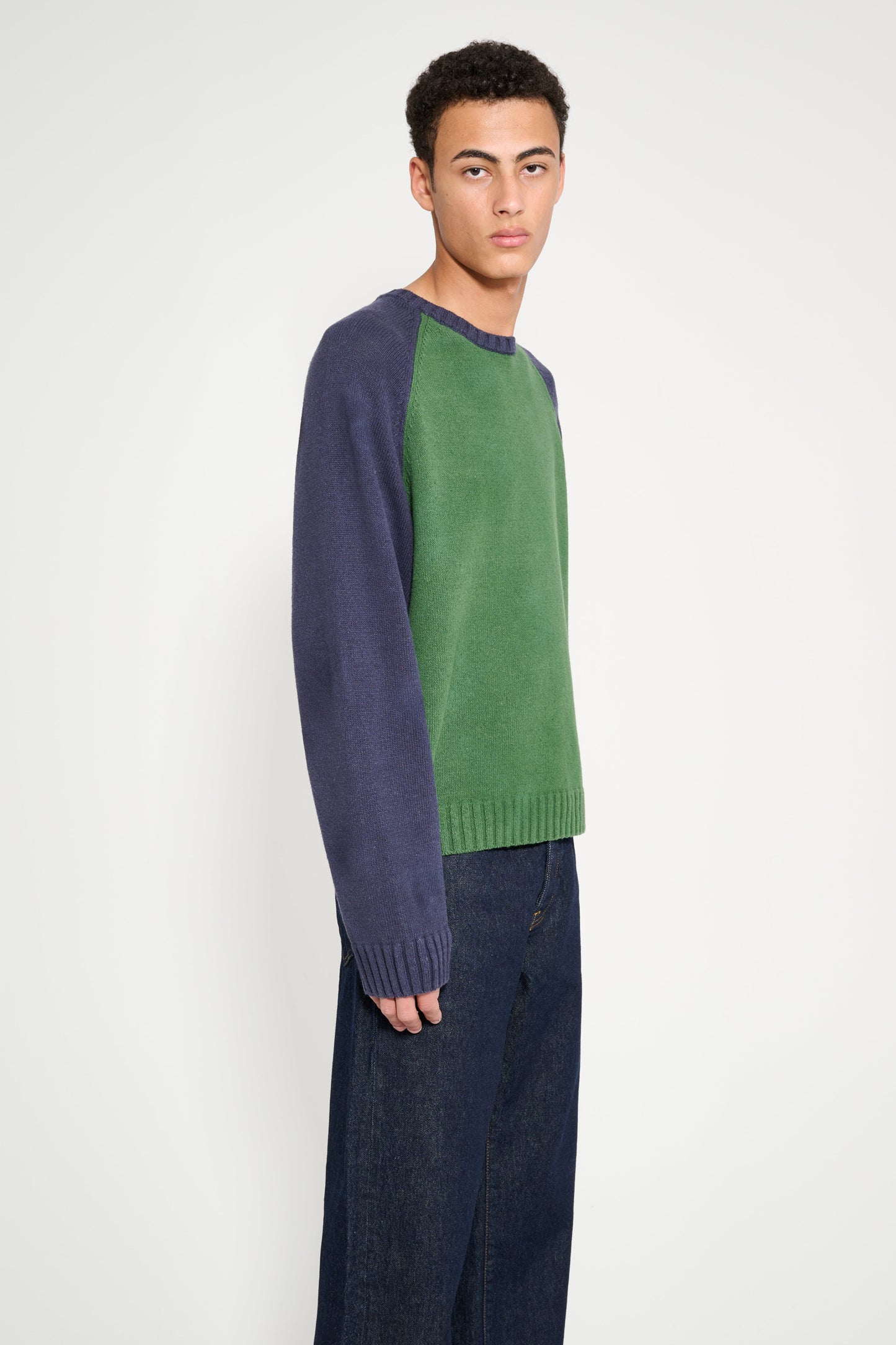 Stüssy Color Blocked Raglan Crew Green