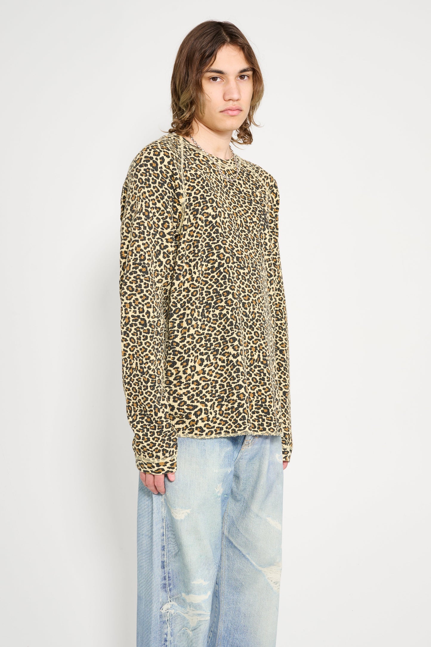 Stüssy Raglan Thermal Basic Stock Leopard