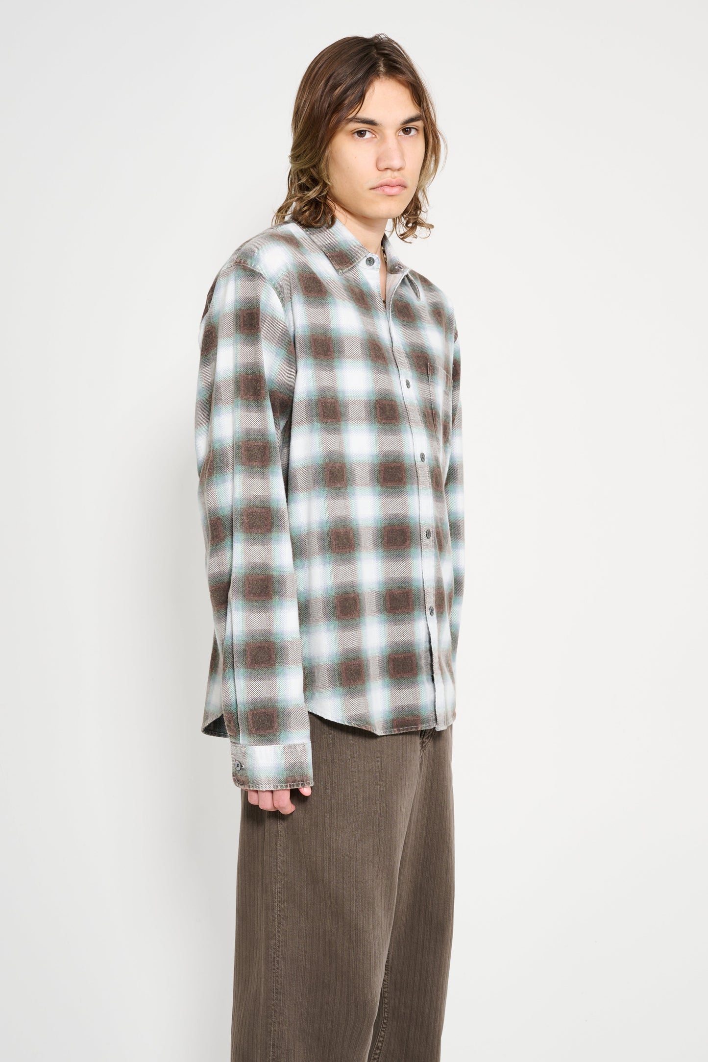 Stüssy June Plaid Shirt Bone