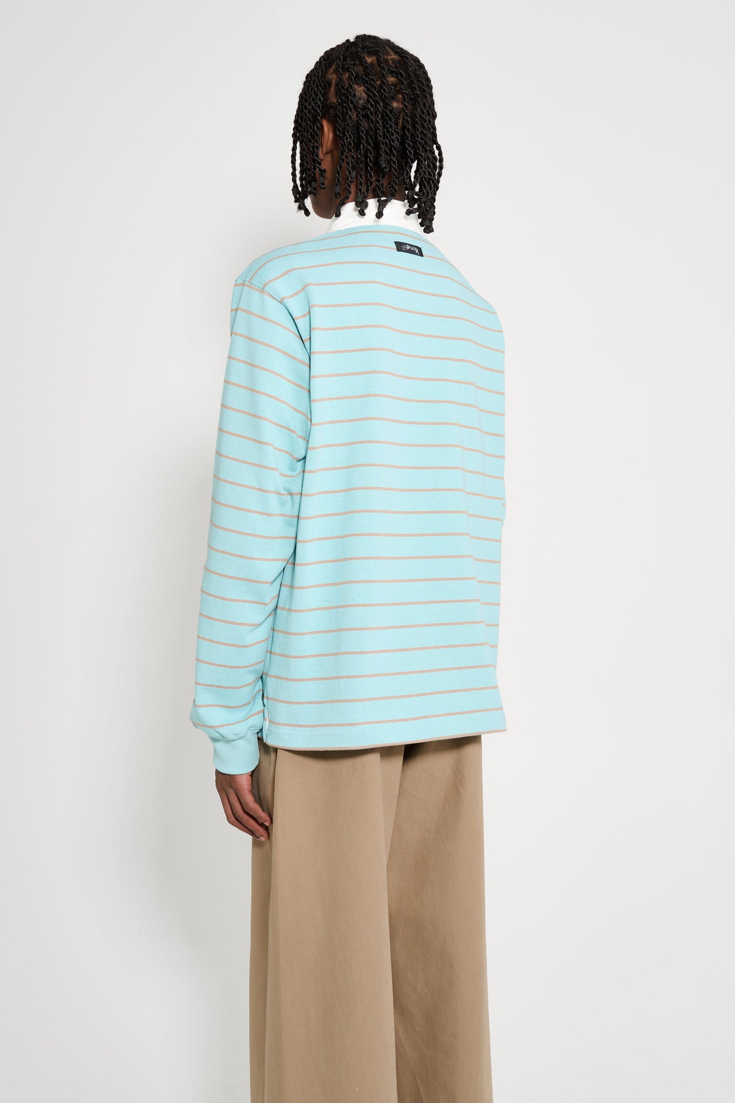 Stüssy Pin Striped Rugby Blue