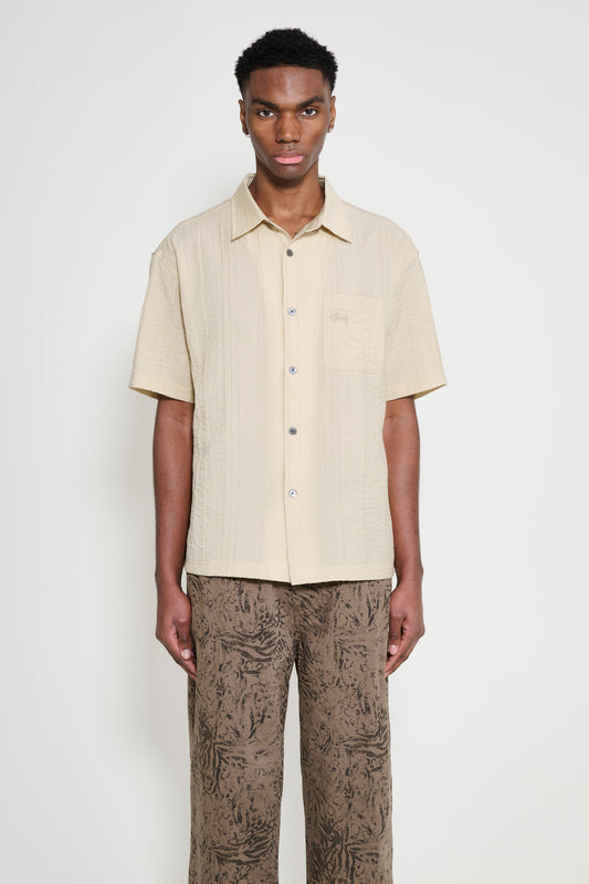 Stüssy Pleated Textured Shirt Tan