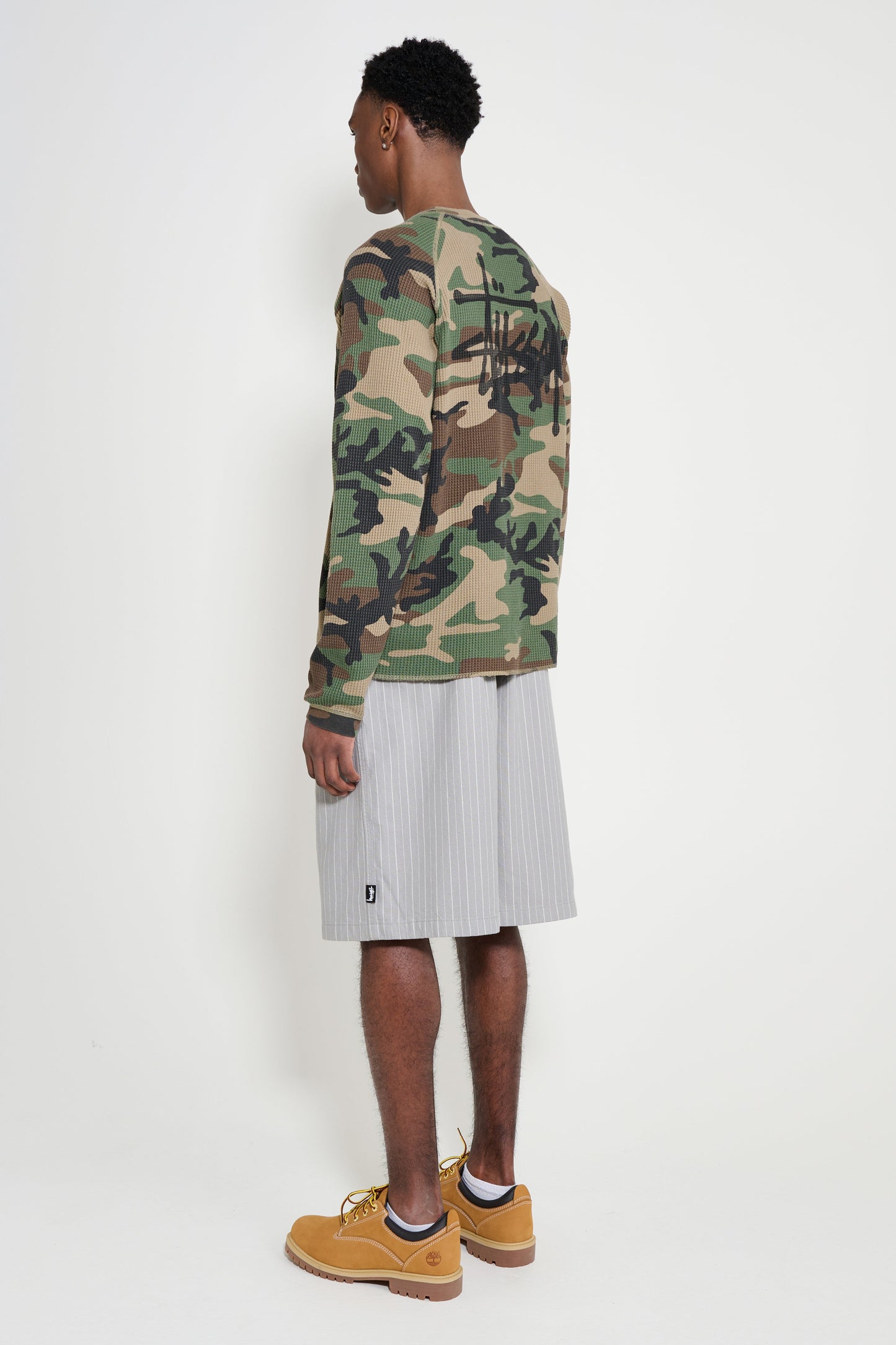 Stüssy Striped Beach Shorts Grey