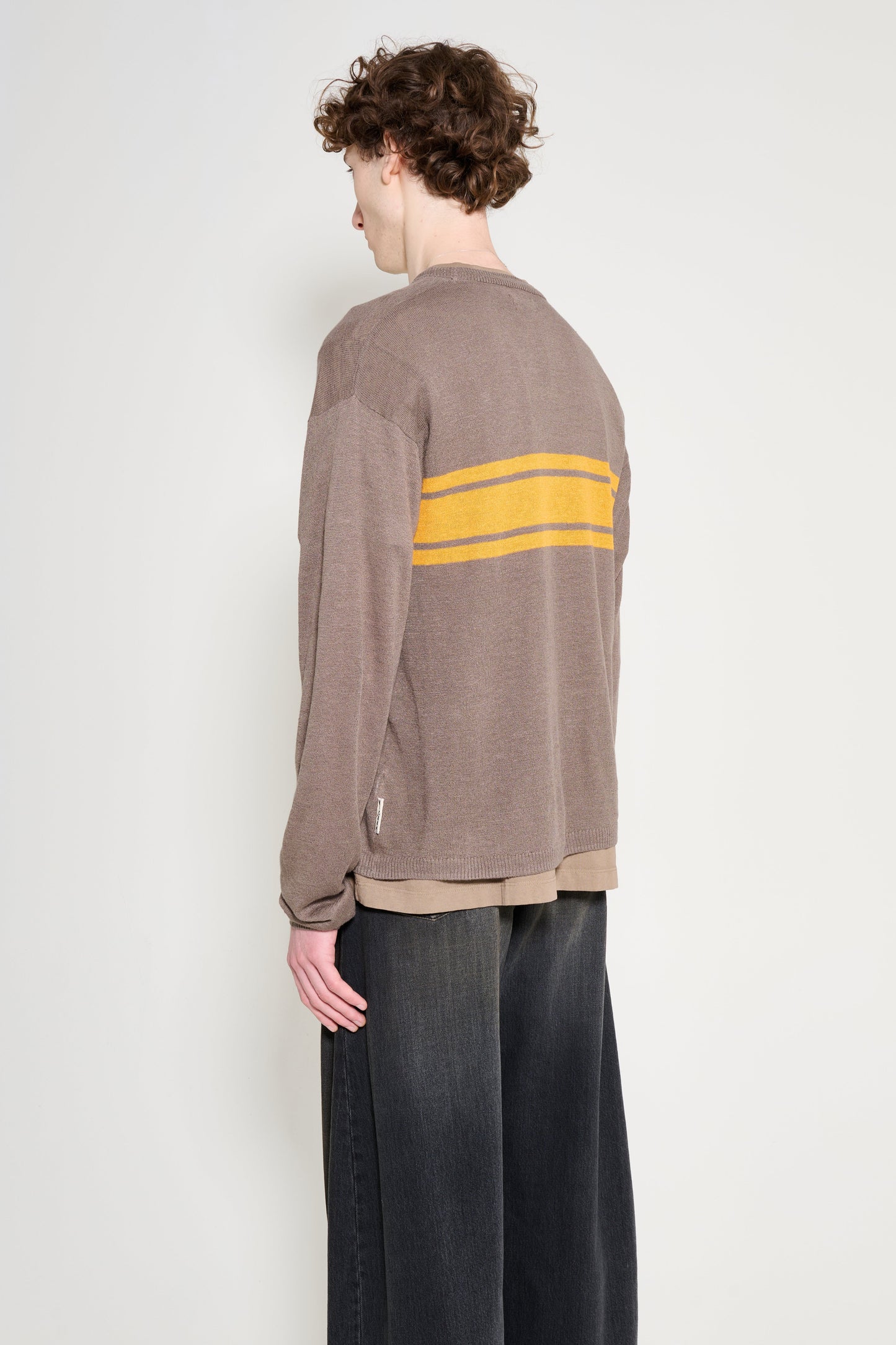 Stüssy Striped Long Sleeve Sweater Brown