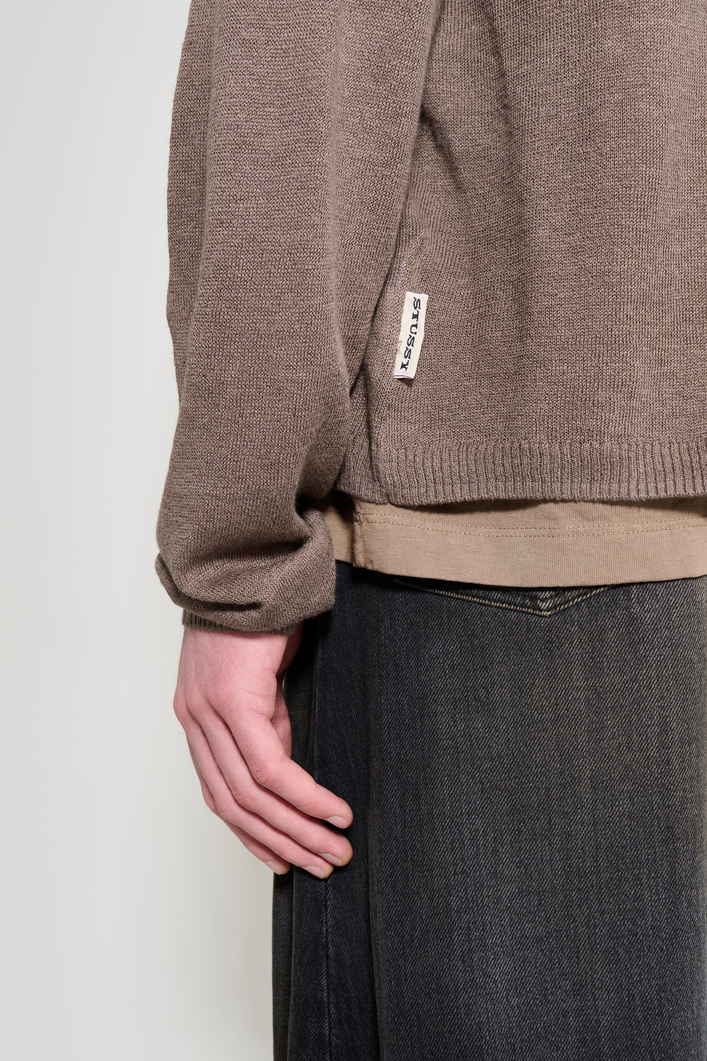 Stüssy Striped Long Sleeve Sweater Brown