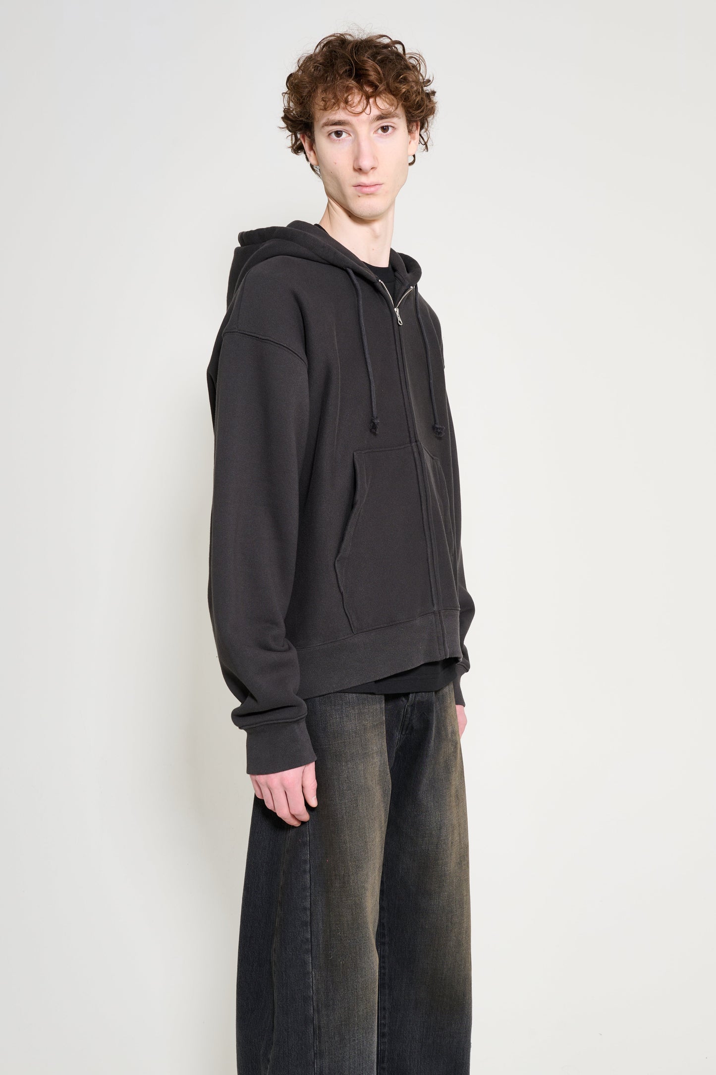 Stüssy Cursive Applique Zip Hood Black