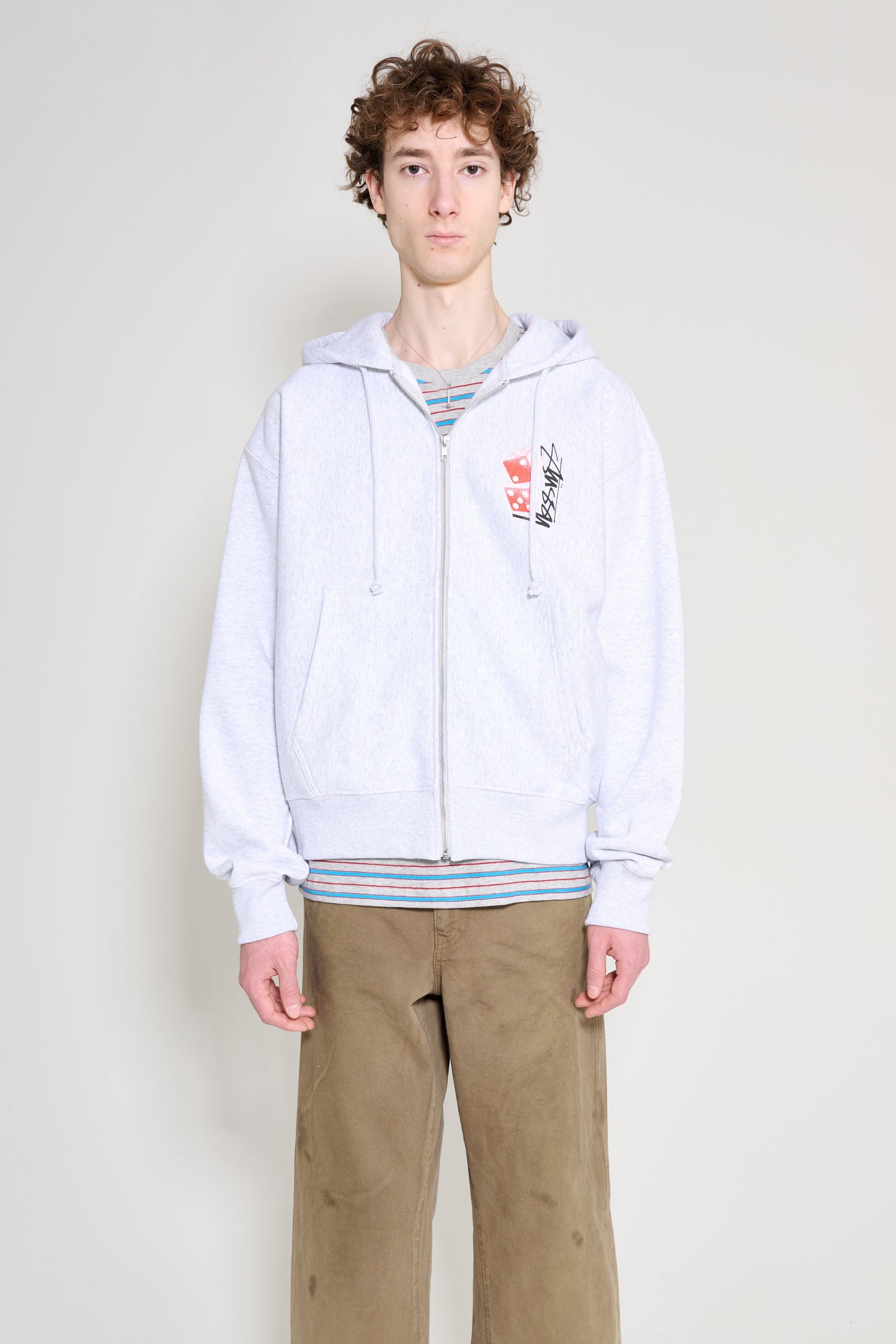 Stüssy Tall Dice Zip Hood Ash heather