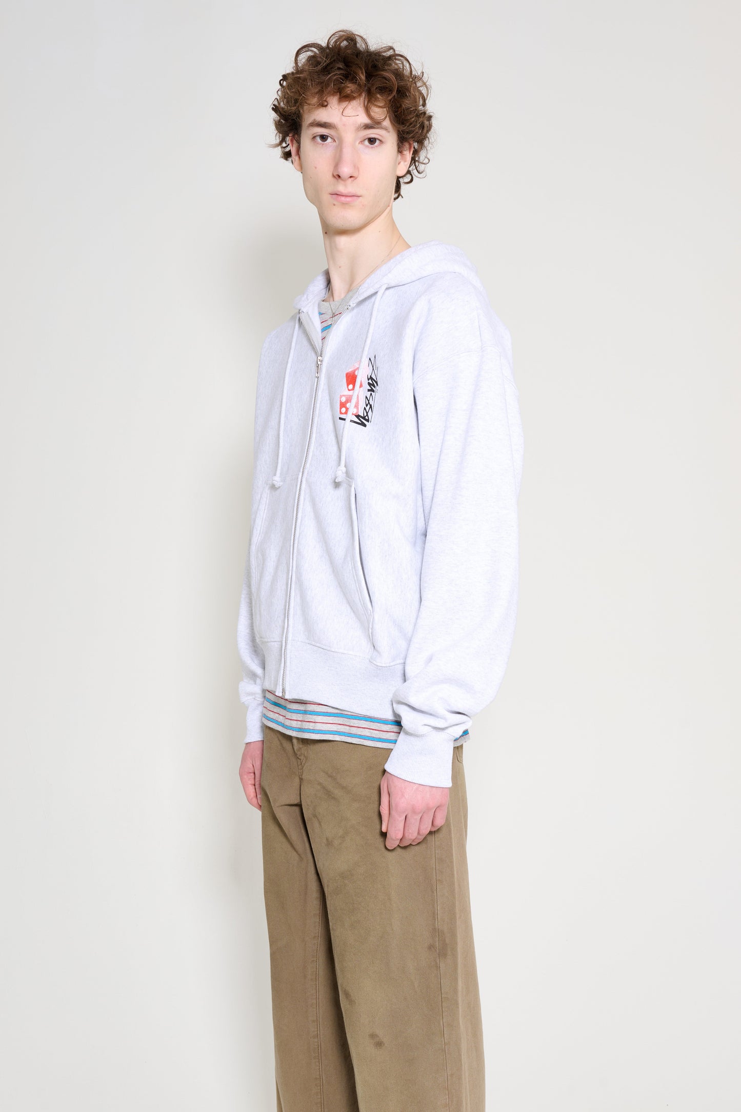 Stüssy Tall Dice Zip Hood Ash heather