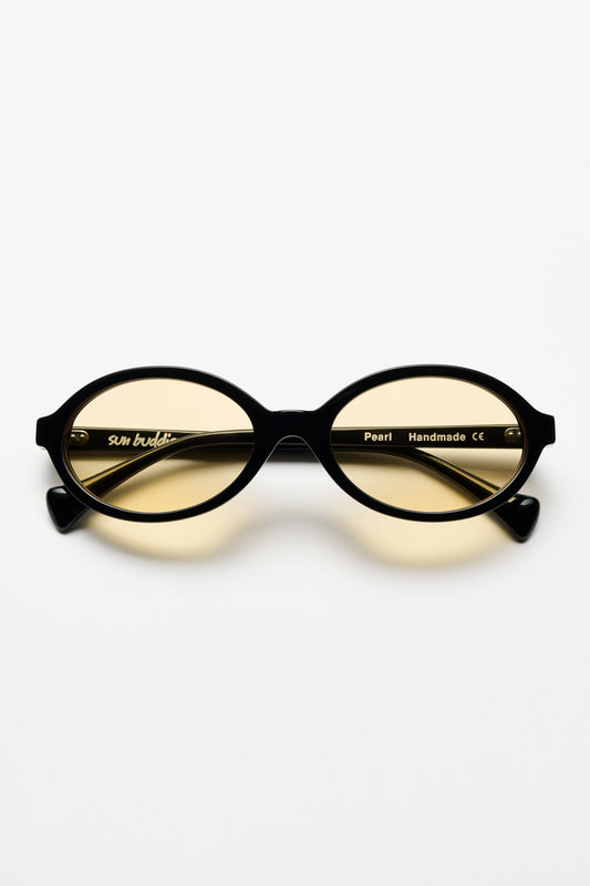 Sun Buddies Pearl Black With Yellow Lens