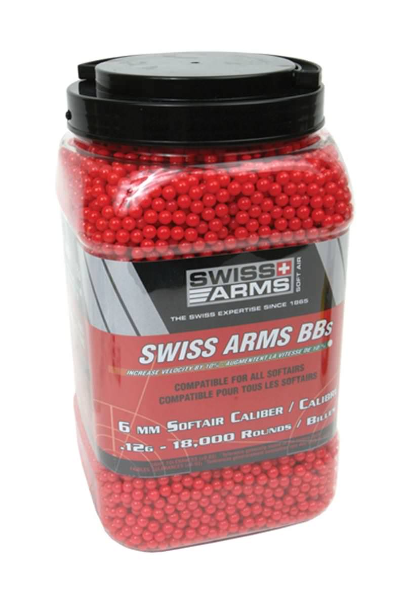Soft Air Swiss Arms 18,000 ct. Jar Red Airsoft BBs (6mm, 0.12g)
