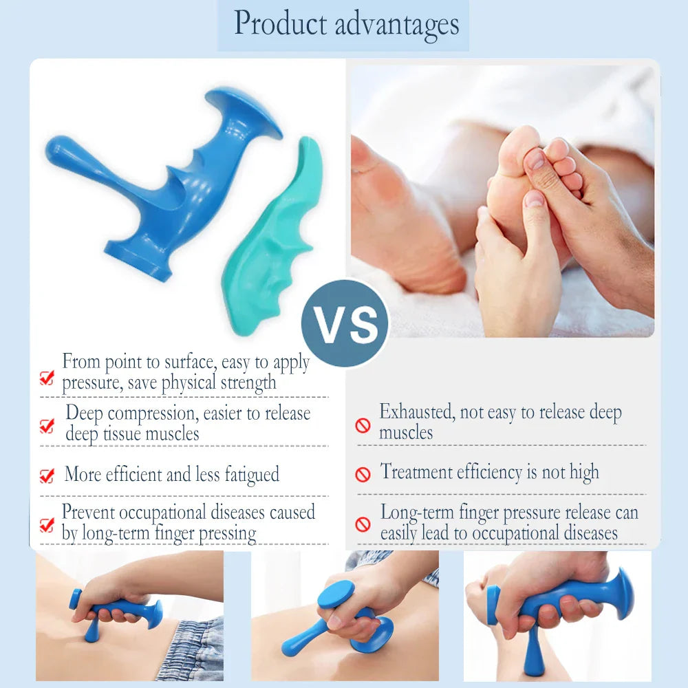 T-Shaped Trigger Point Massager – Manual Deep Tissue Therapy Stick (2PCS)