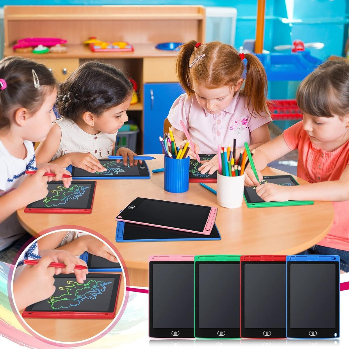 8.5 Inch LCD Writing Tablet for Kids - Colorful Doodle Board with Stylus and Lock Key