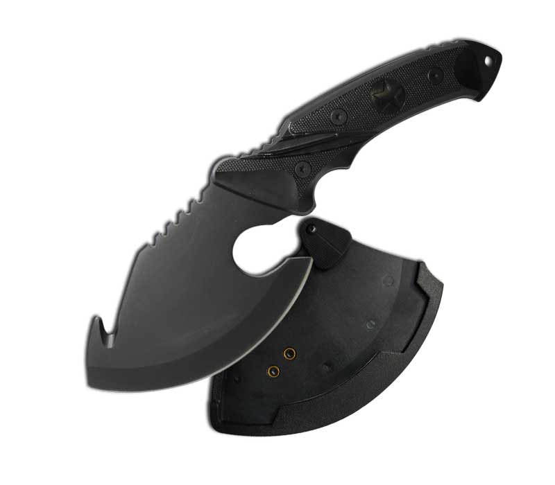 Full Tang Tactical Hunting Knife Hatchet With Gut Hook Blade