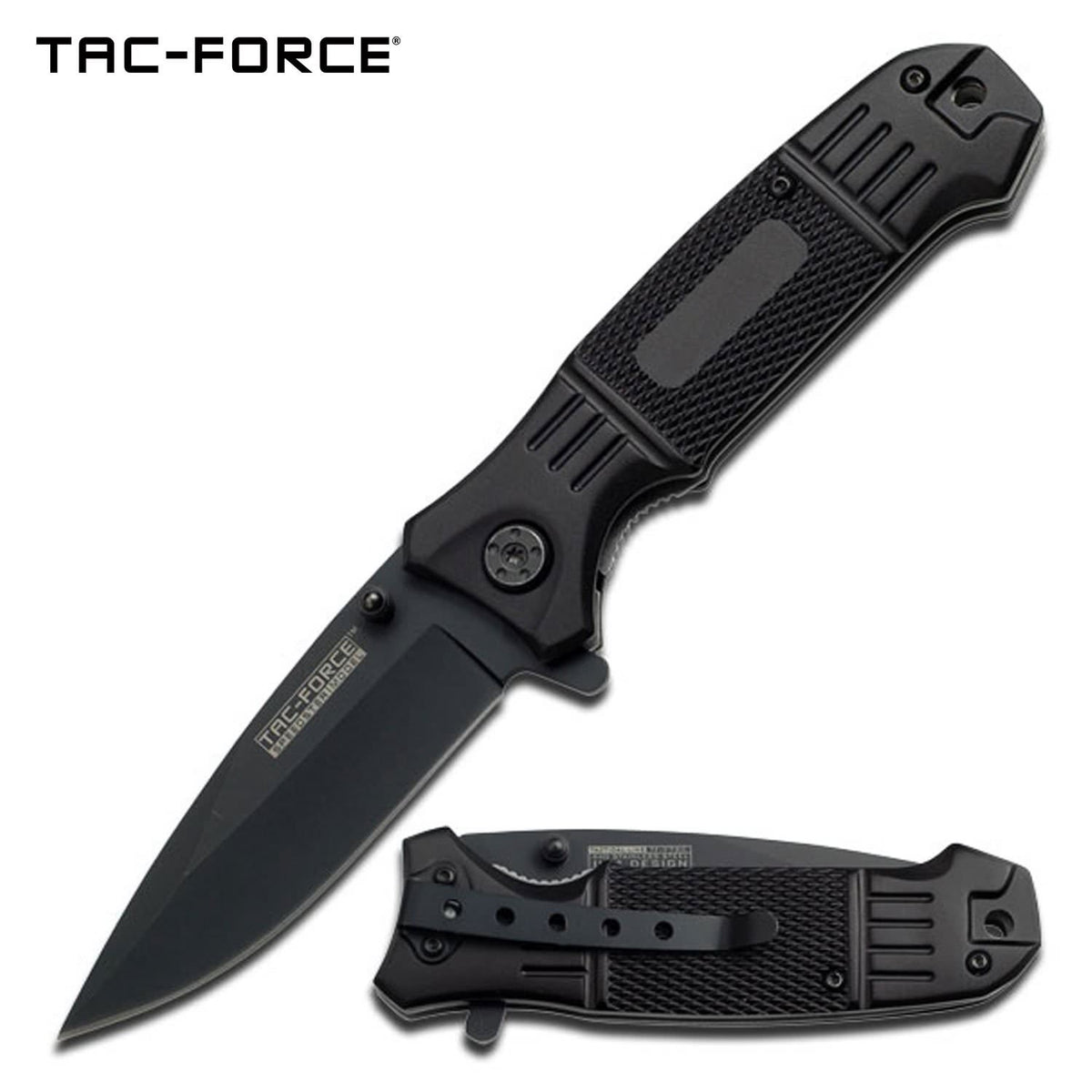 All Black  Drop Point Blade Spring Assisted Knife - TOPHATTER'S ARMORY DEALS