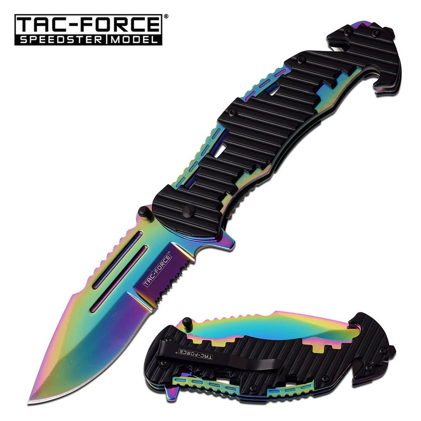 Tac-Force 8.5" Iridescent Butterfly Style Spring Assisted Opening Pocket Knife