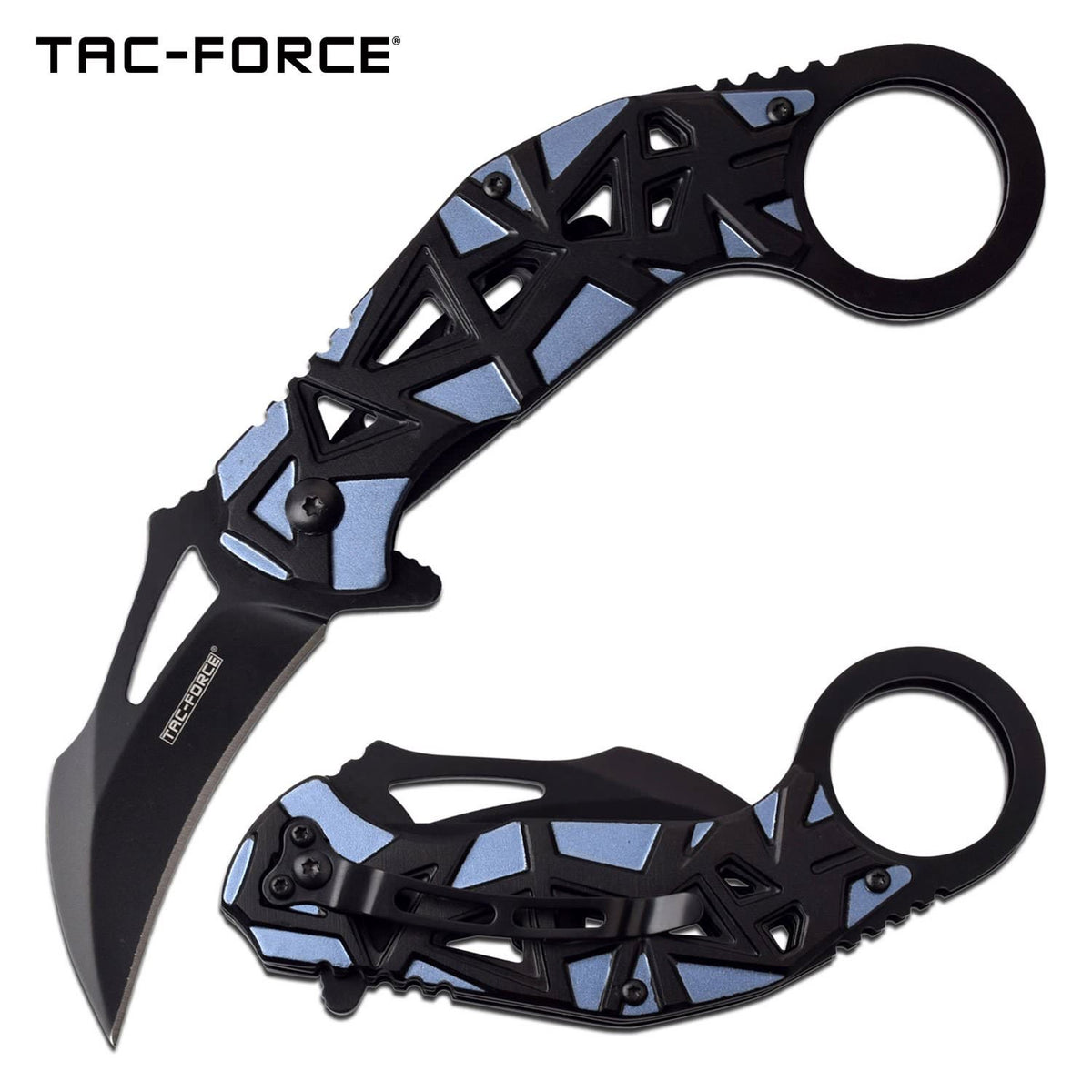 Tac Force Karambit Spring Assisted Folding Pocket Knife Blue - TOPHATTER'S ARMORY DEALS