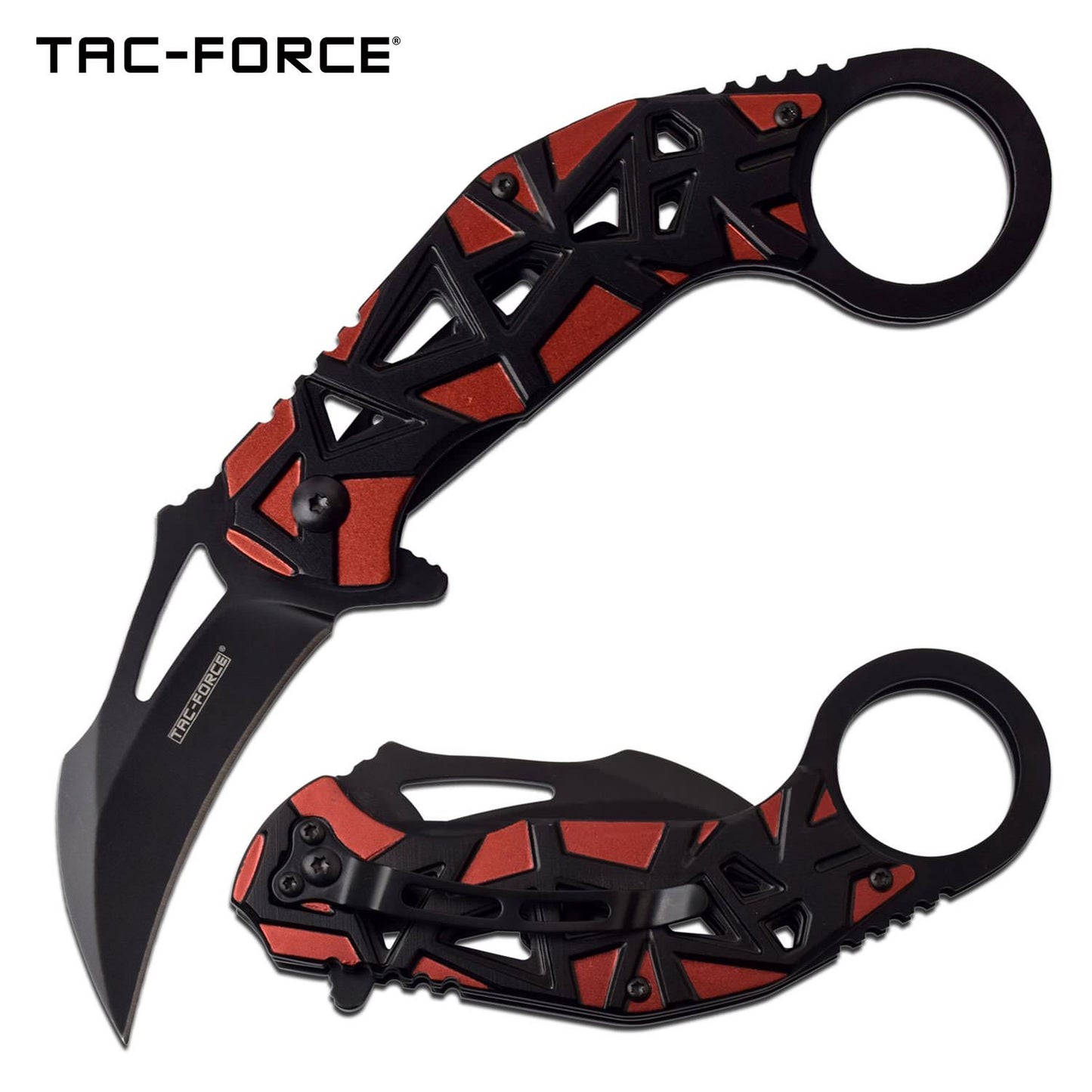 Tac Force Karambit Spring Assisted Folding Pocket Knife Red
