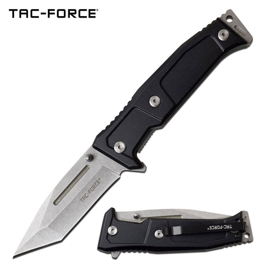 3.6" Tanto Blade Black Tactical EDC Spring-Assist Folding Knife