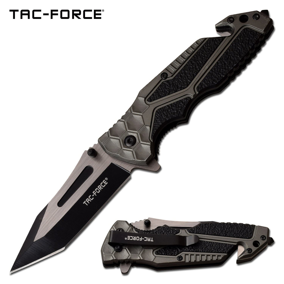 Spring Assist Folding Knife 3.5" Black Tanto Blade Gray EDC Tactical - TOPHATTER'S ARMORY DEALS