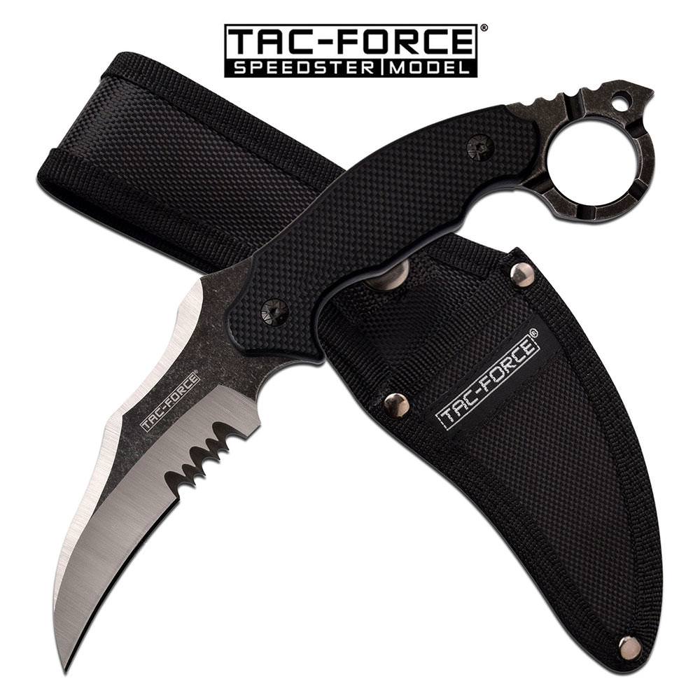 4" Serrated Silver Blade Full Tang Combat Tactical Karambit Knife - TOPHATTER'S ARMORY DEALS