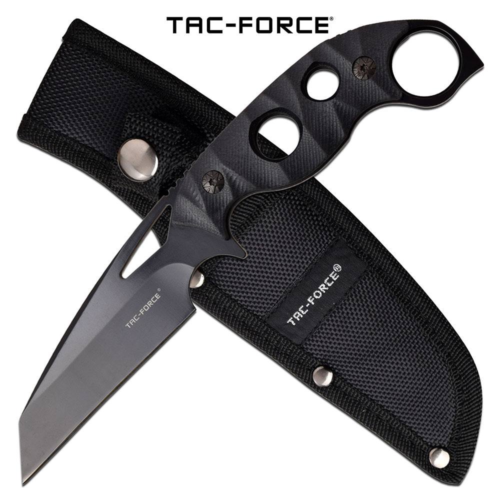 Tac Force Tactical Fixed Blade Knife 8.5 Inch Length Black G10 Handle - TOPHATTER'S ARMORY DEALS