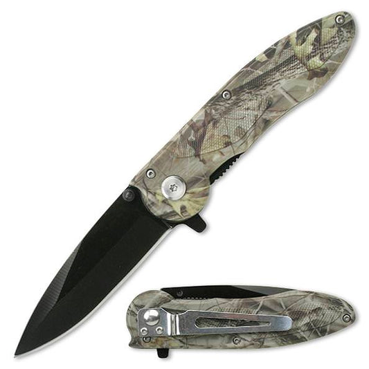 Linerlock Assisted Opening Folding Pocket Knife Camoflauge Gray