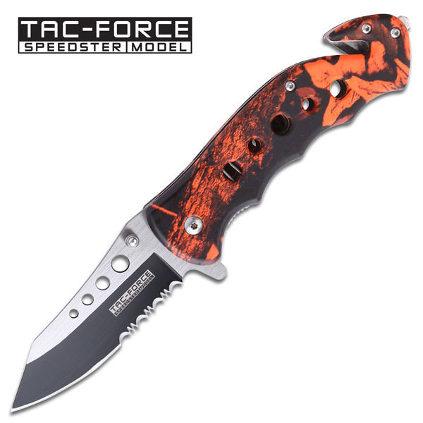 Spring Assist - 'Legal Automatic' Knife - Red Camo Handle - TOPHATTER'S ARMORY DEALS
