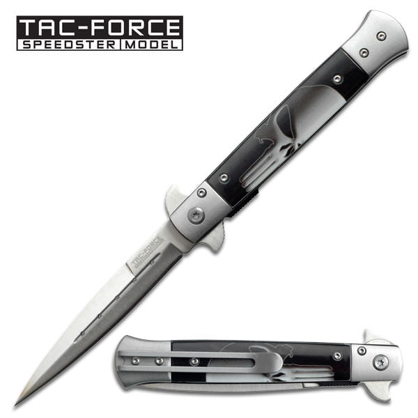 Italian Stiletto Knife Assisted Opening - Punisher - TOPHATTER'S ARMORY DEALS
