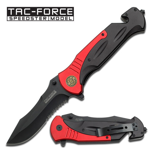 Fire Department Jumbo Rescue Folder Spring Assistd Knife - 6" Closed