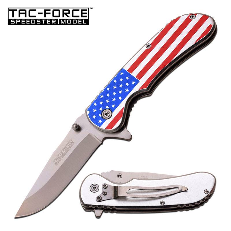 Tac-Force American Flag Spring Assisted Knife - TOPHATTER'S ARMORY DEALS