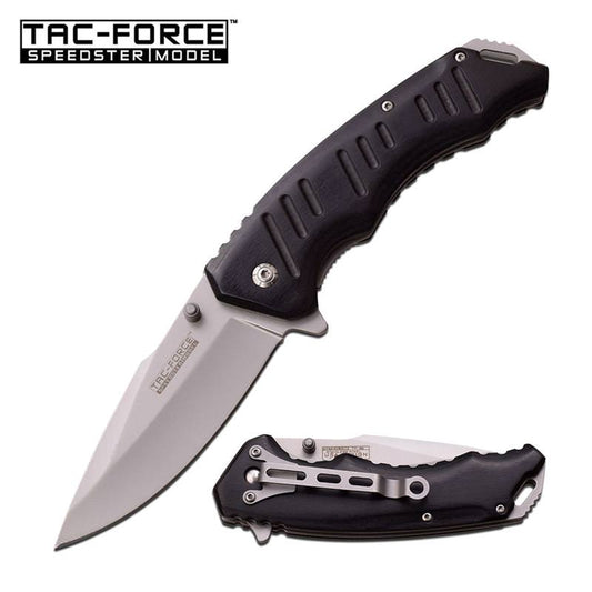 4.75 Inch Closed Black Wood Handle Spring Assisted Opening Knife