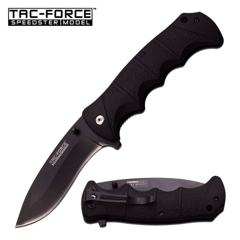 Tac Force Tactical Black Spring Assisted Open Folding Pocket Knife - TOPHATTER'S ARMORY DEALS