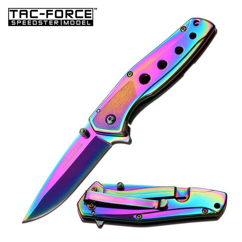 Tac Force 4" Rainbow Tactical Spring Assist Open Gentlemen Pocket Knife - TOPHATTER'S ARMORY DEALS