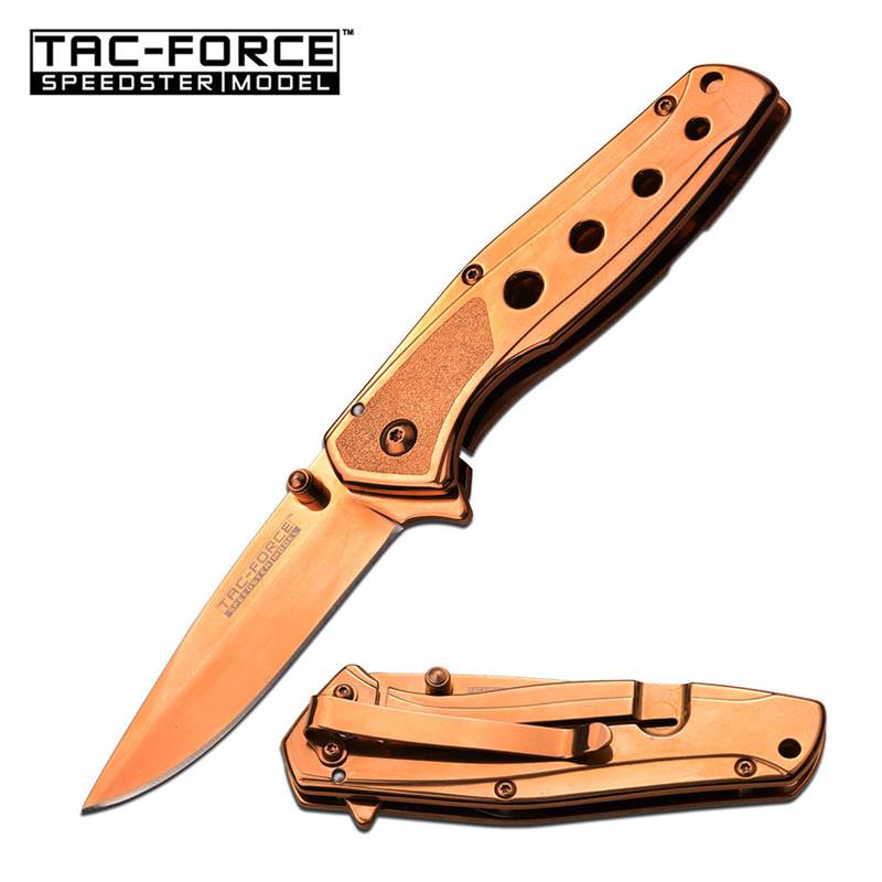 Tac Force 4" Rose Gold Tactical Spring Assist Open Gentlemen Pocket Knife - TOPHATTER'S ARMORY DEALS